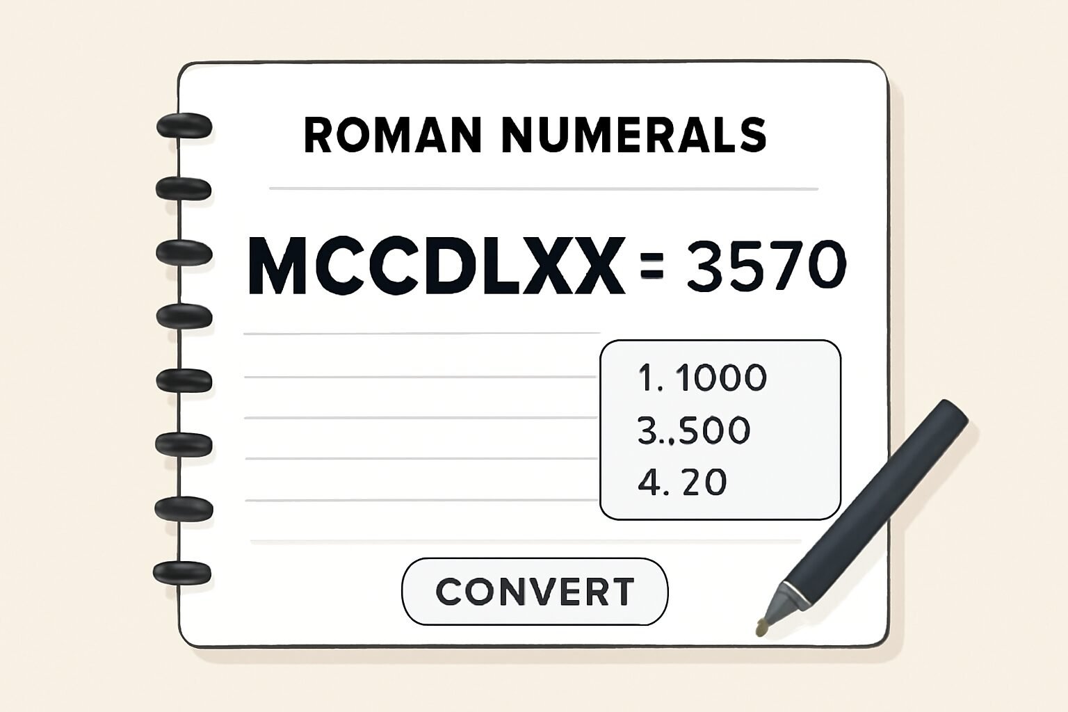 Roman Numerals: 3570