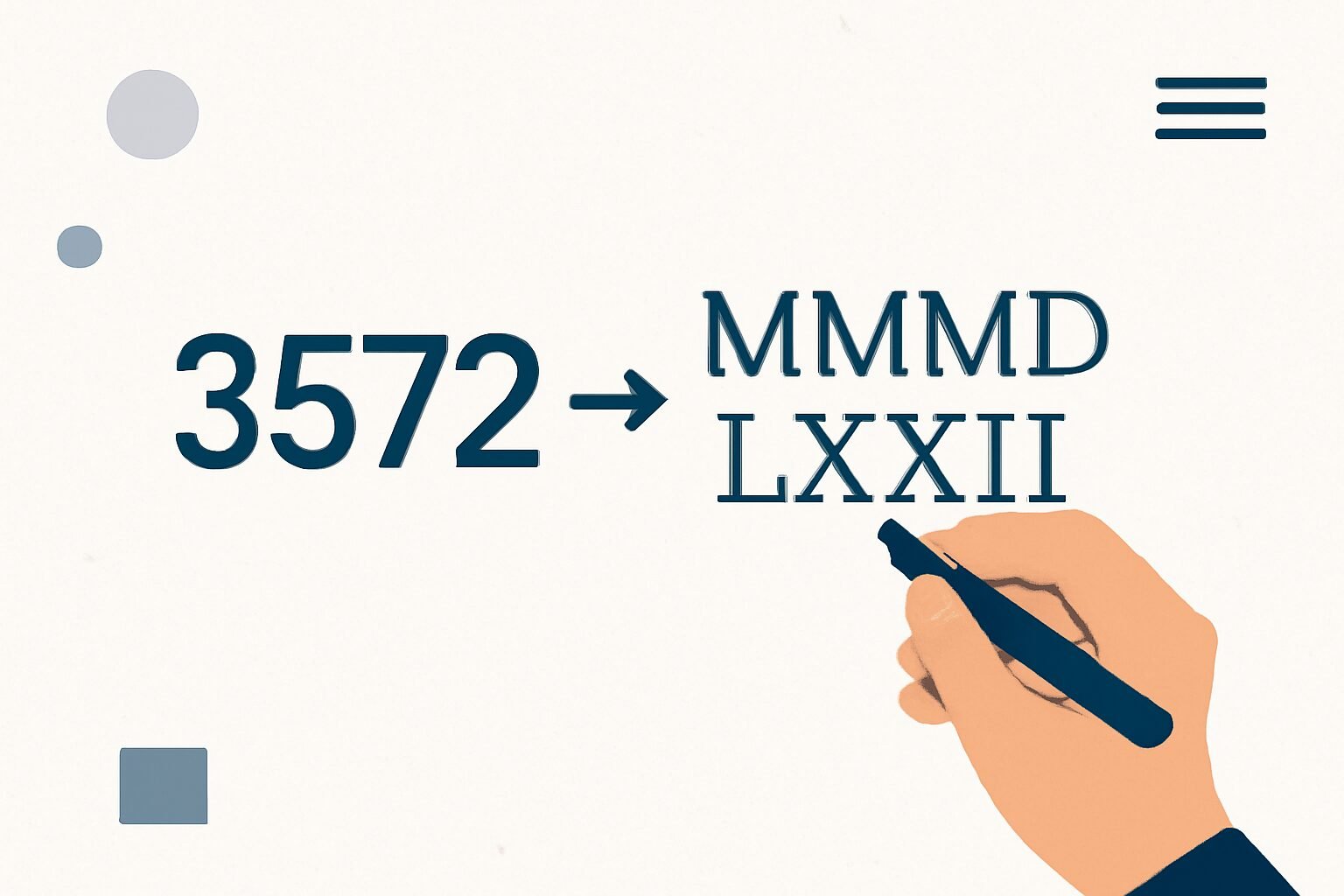 Roman Numerals: 3572