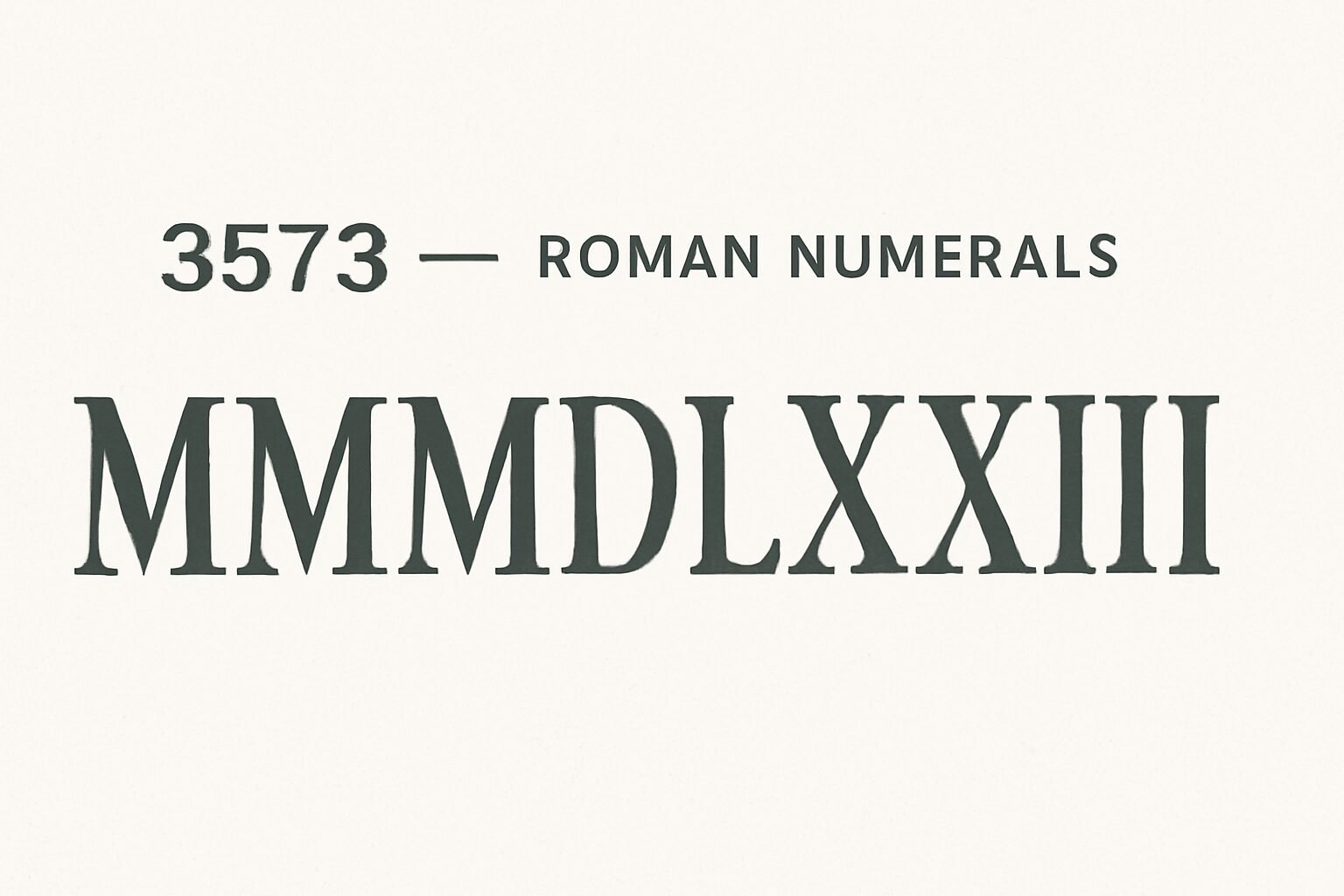 Roman Numerals: 3573