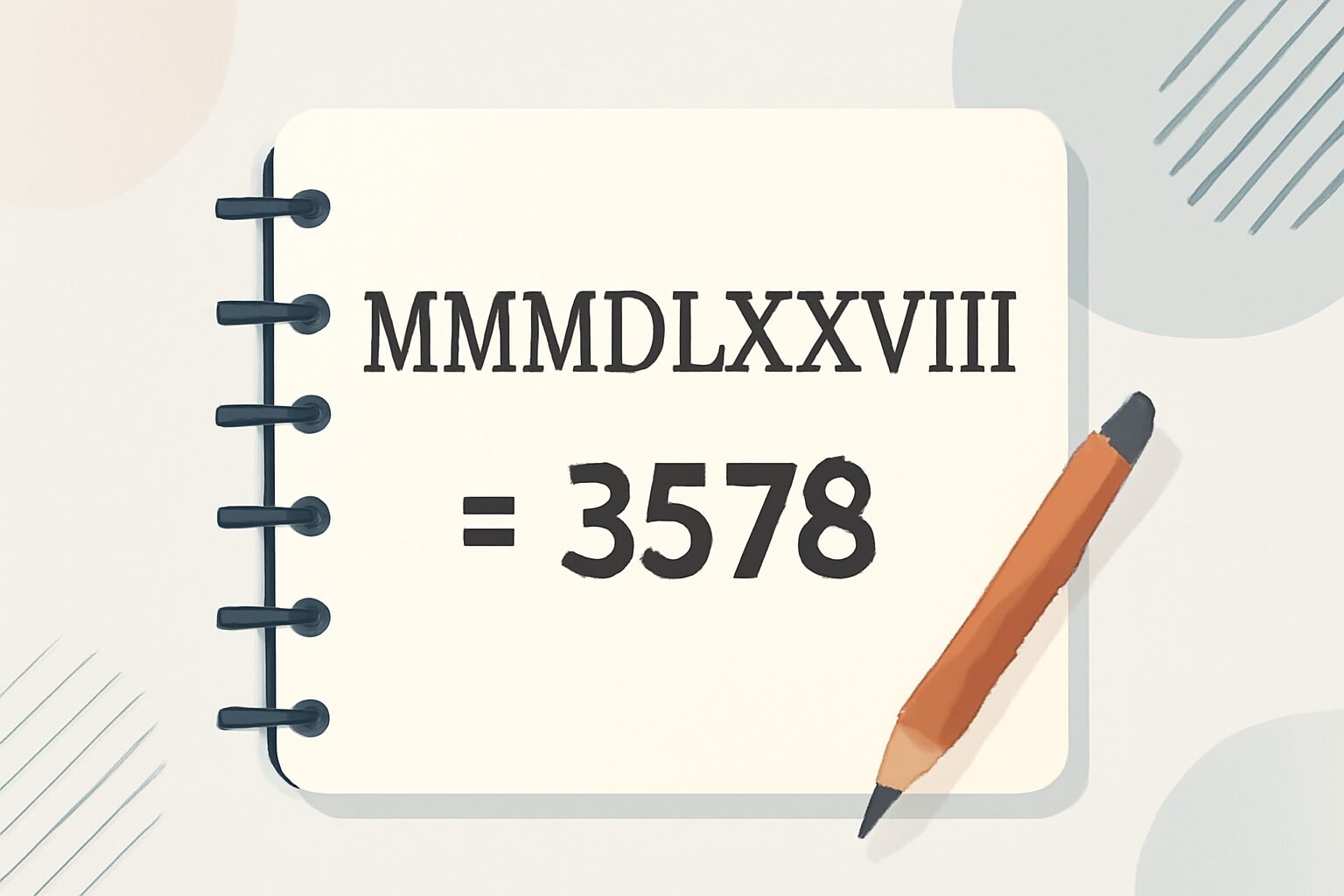 Roman Numerals: 3578