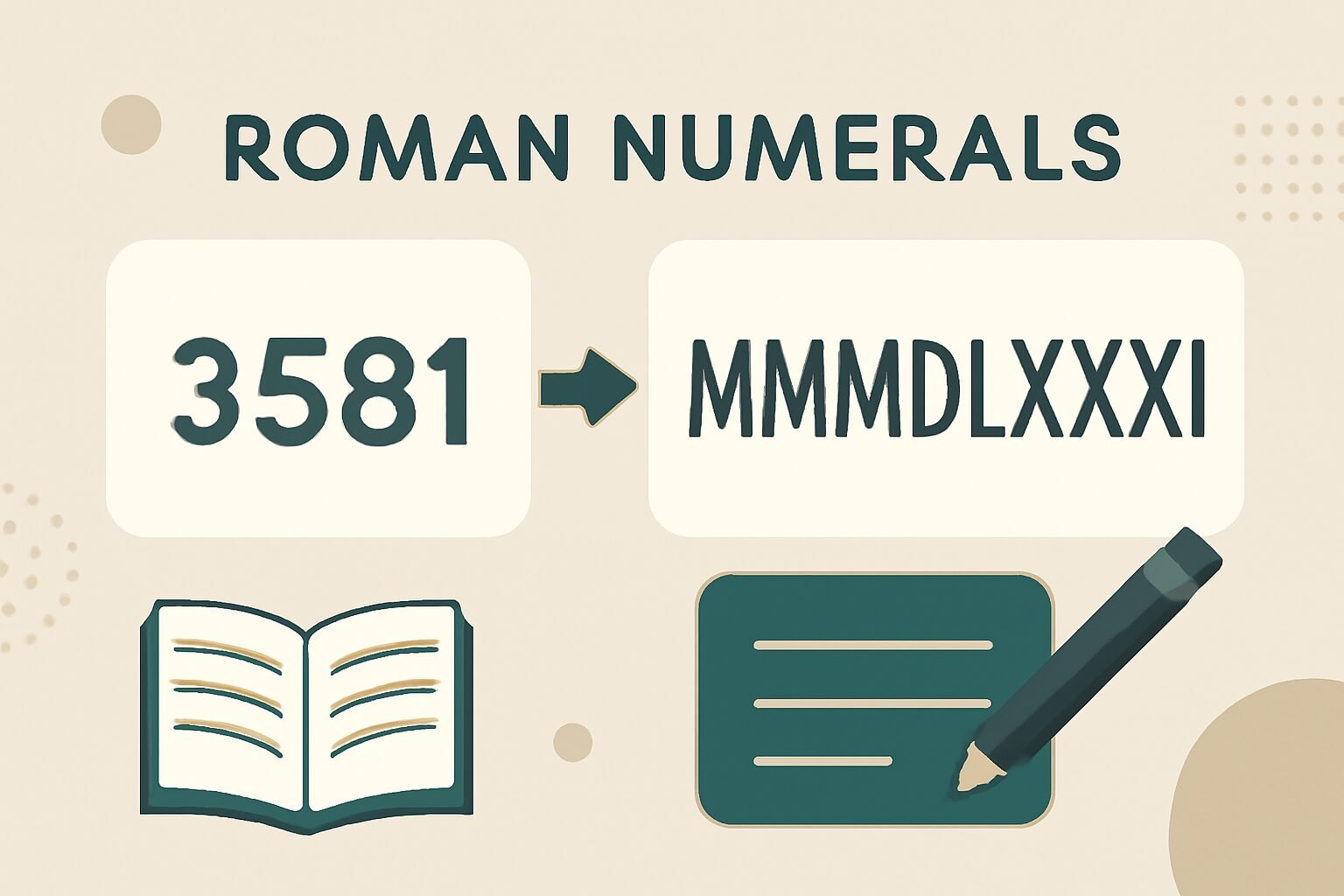 Roman Numerals: 3581