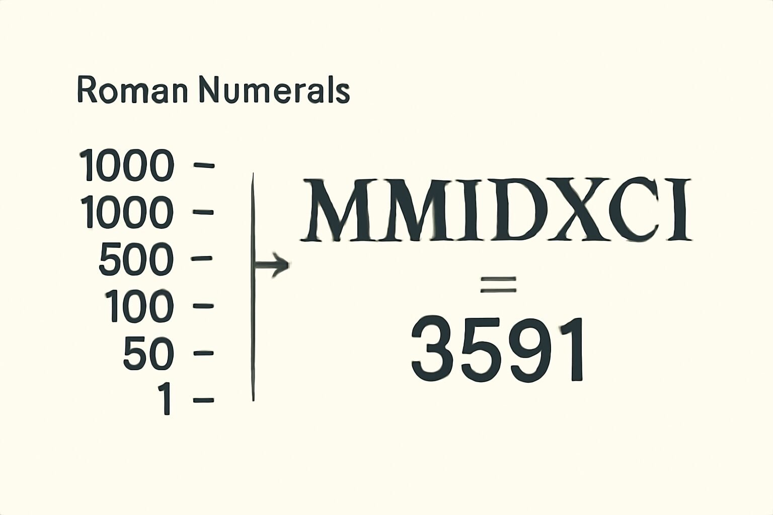 Roman Numerals: 3591