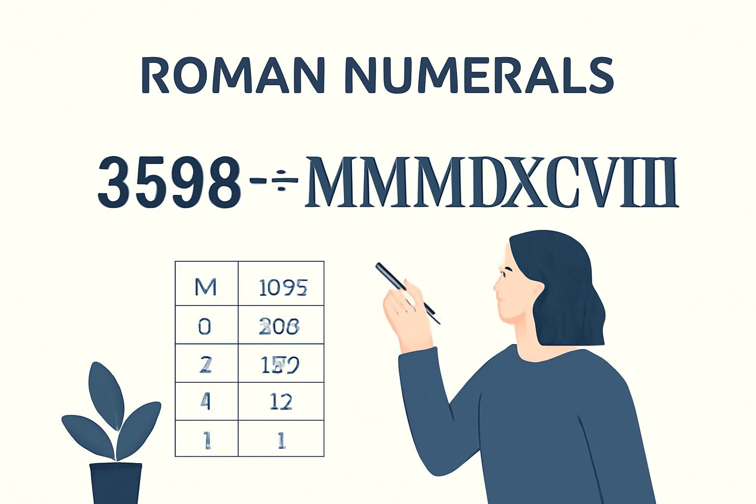 Roman Numerals: 3598