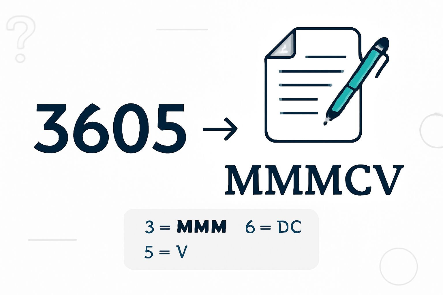 Roman Numerals: 3605