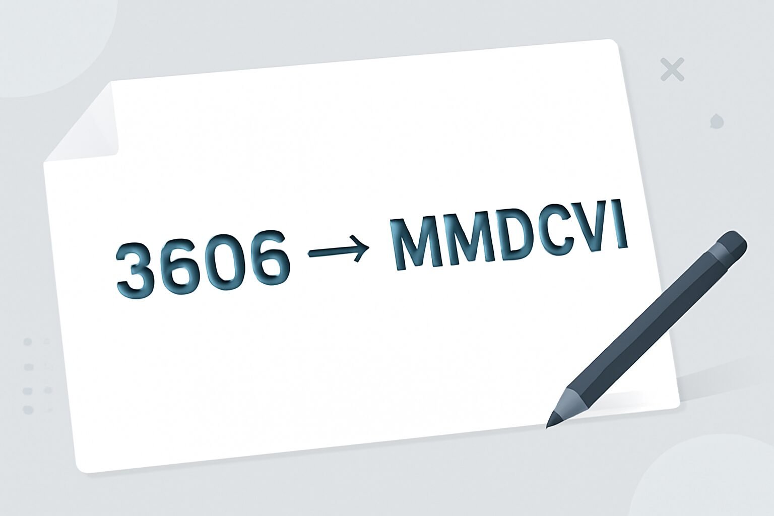 Roman Numerals: 3606