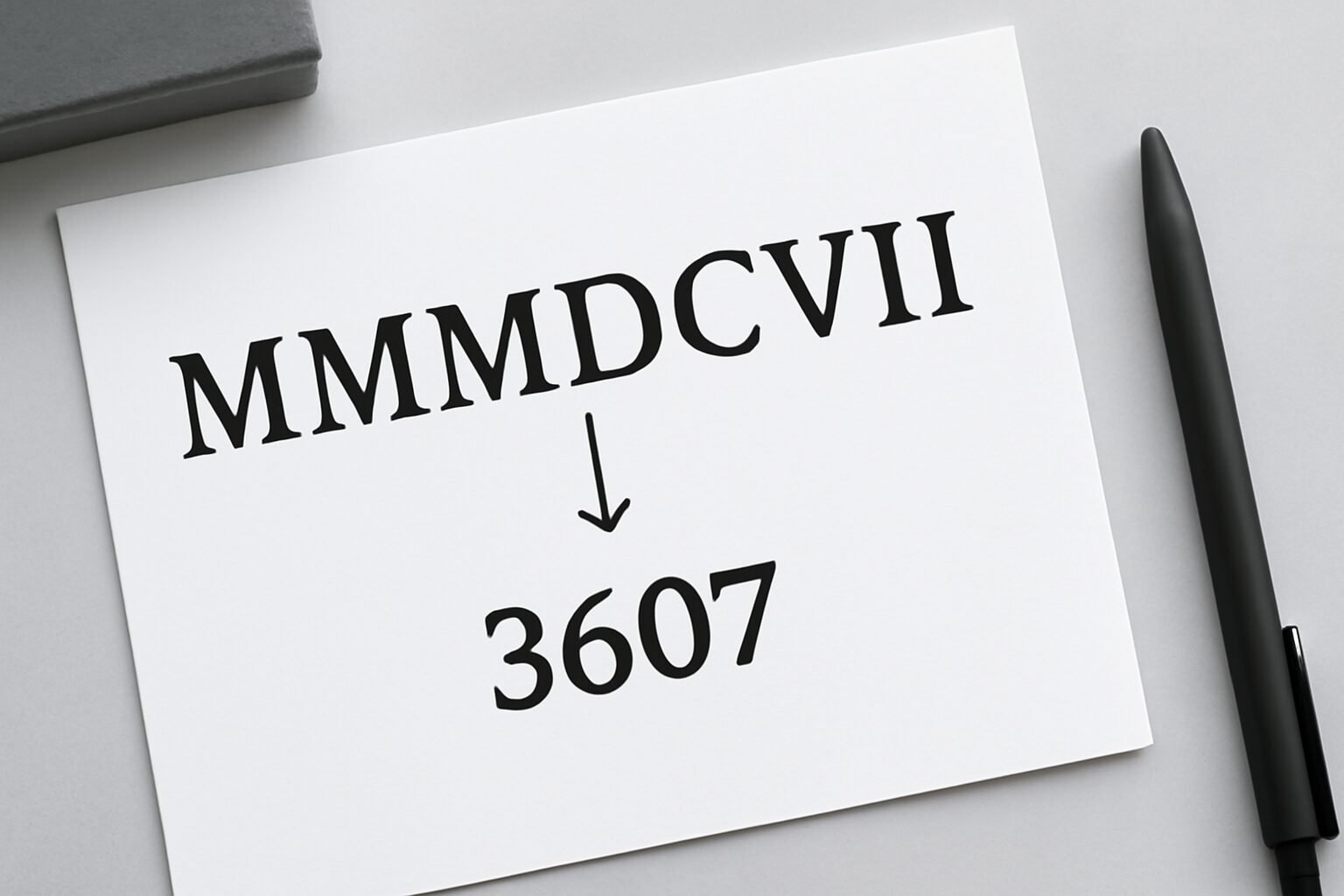 Roman Numerals: 3607