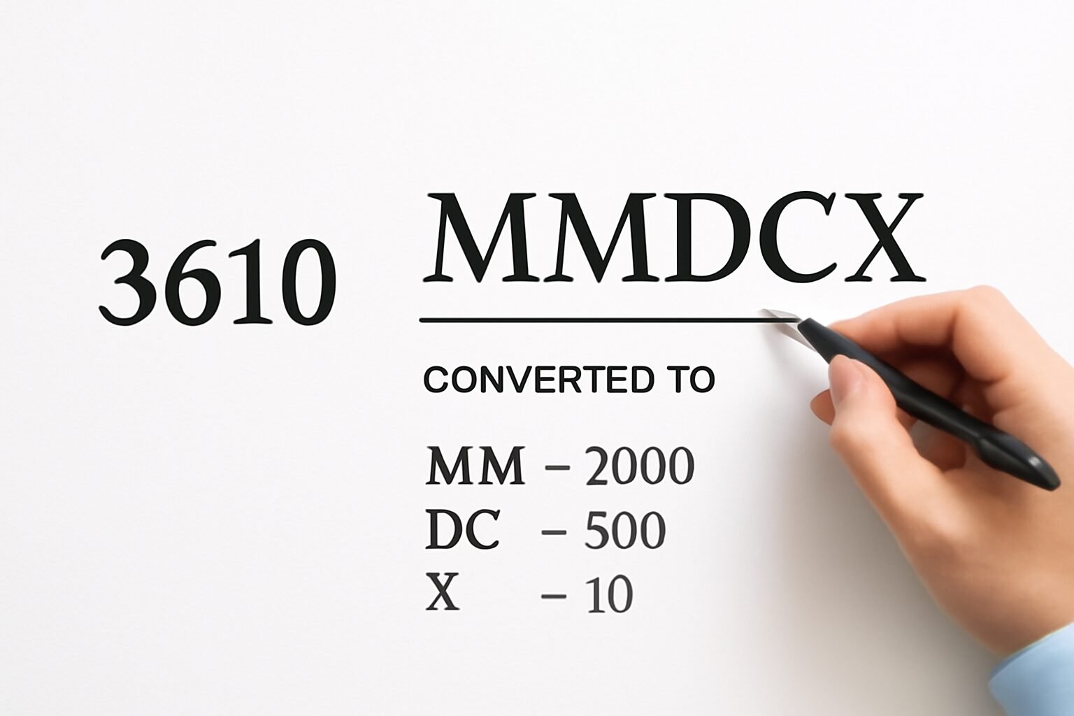 Roman Numerals: 3610