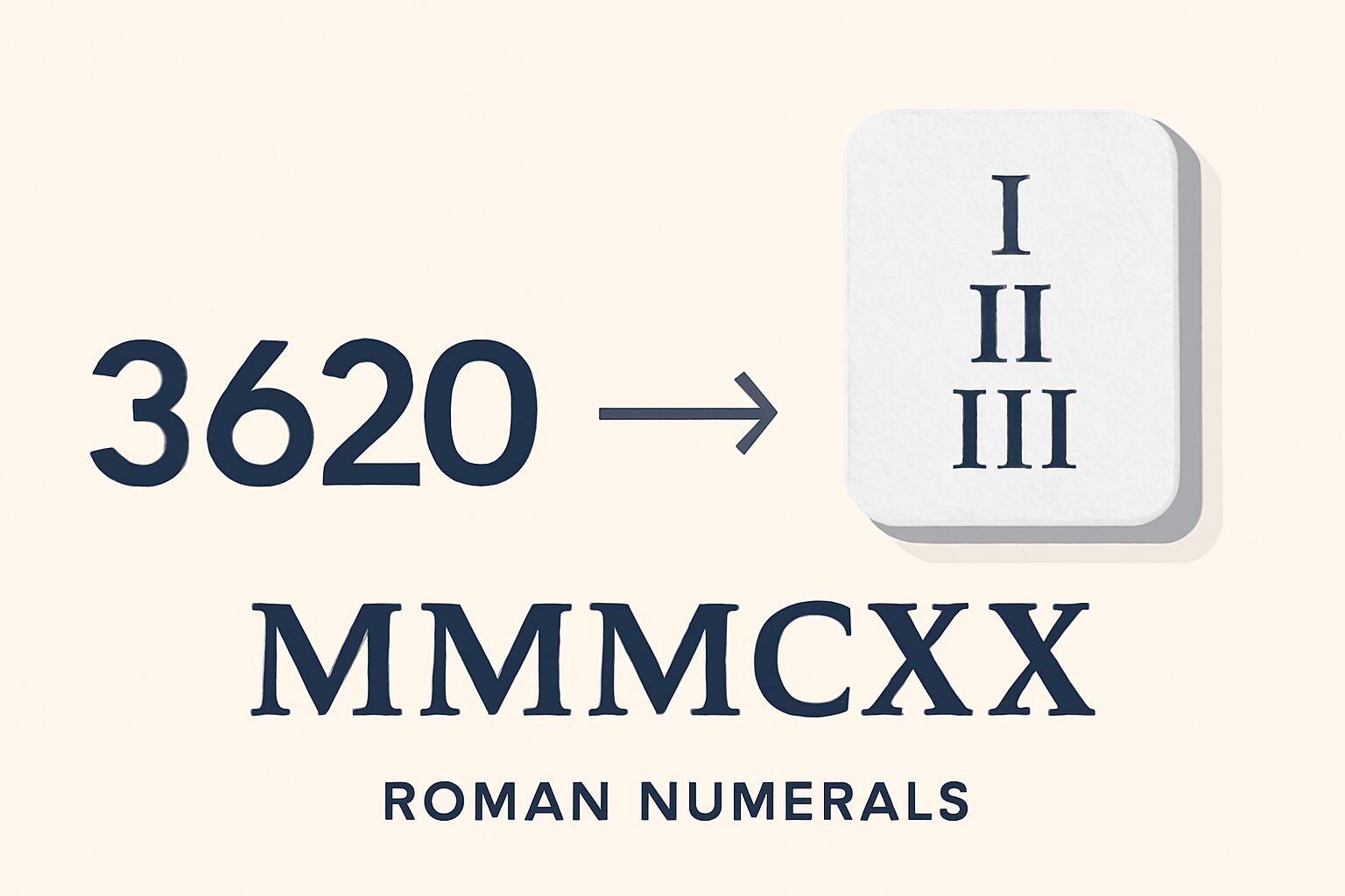 Roman Numerals: 3620