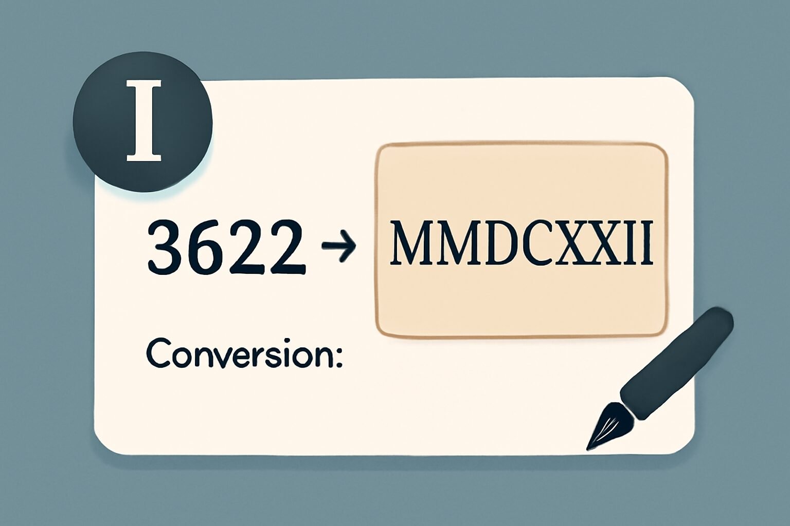 Roman Numerals: 3622