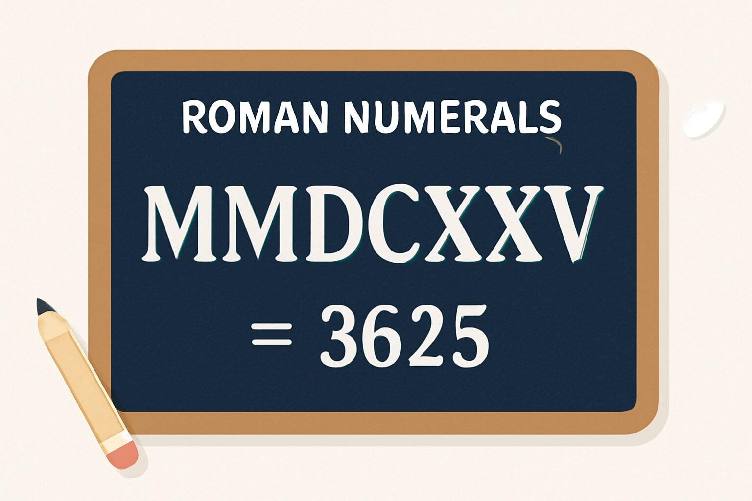 Roman Numerals: 3625