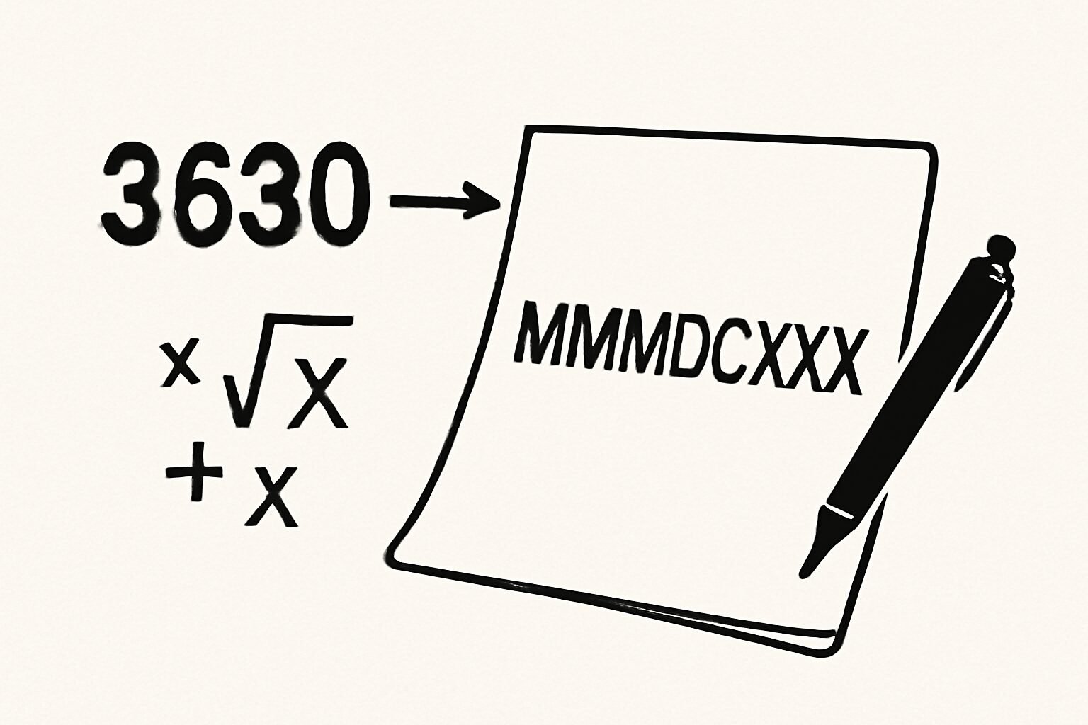 Roman Numerals: 3630