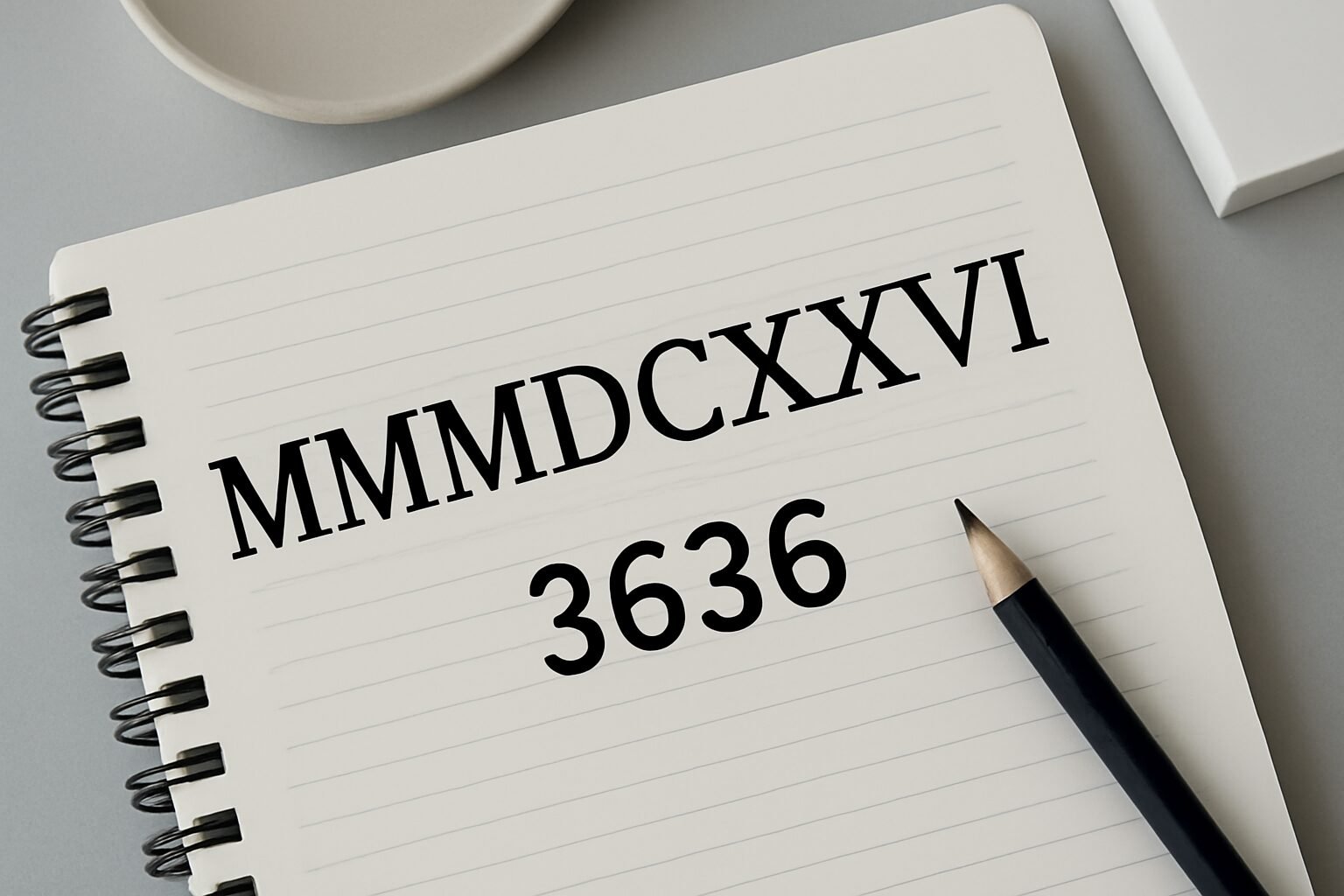 Roman Numerals: 3636