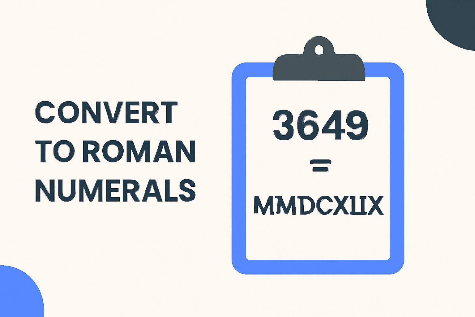 Roman Numerals: 3649