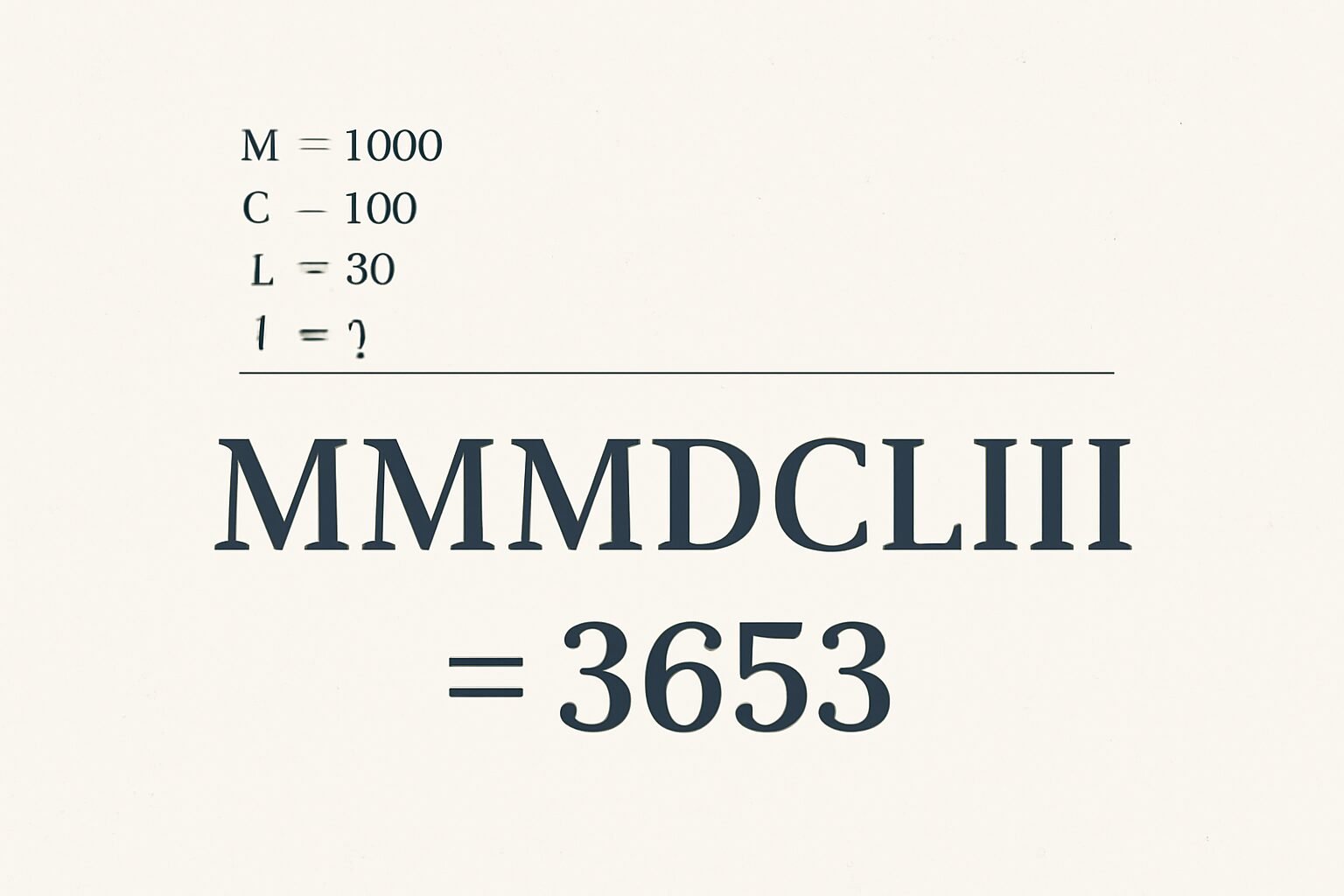 Roman Numerals: 3653