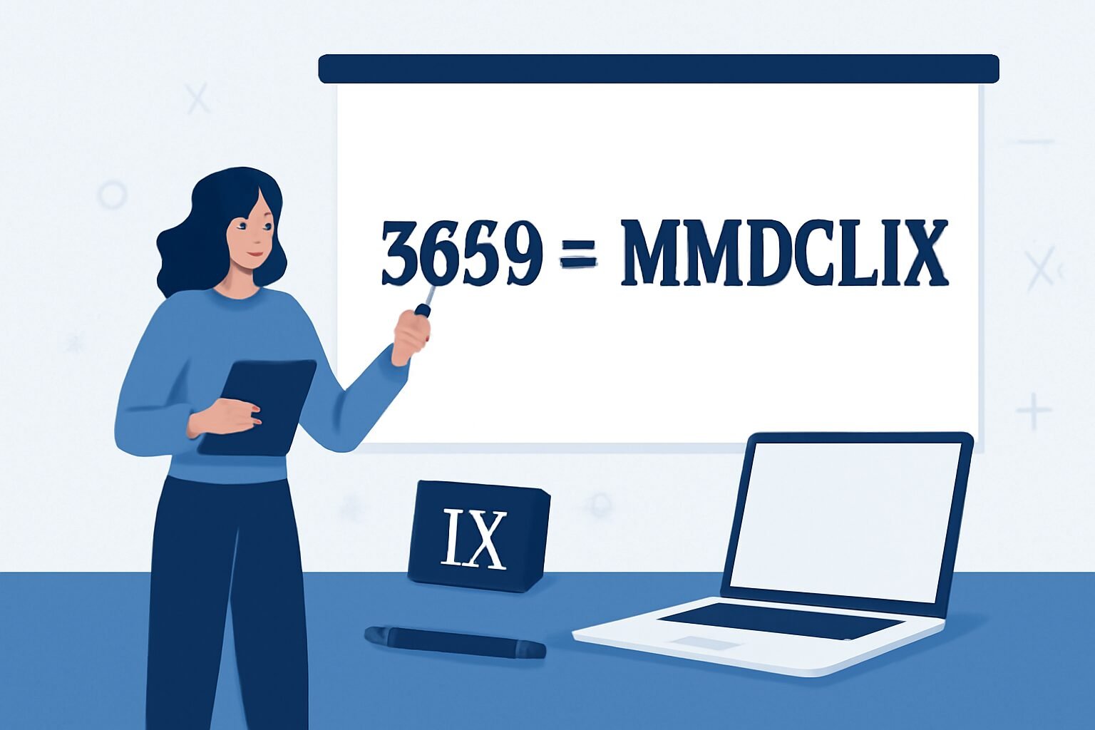 Roman Numerals: 3659
