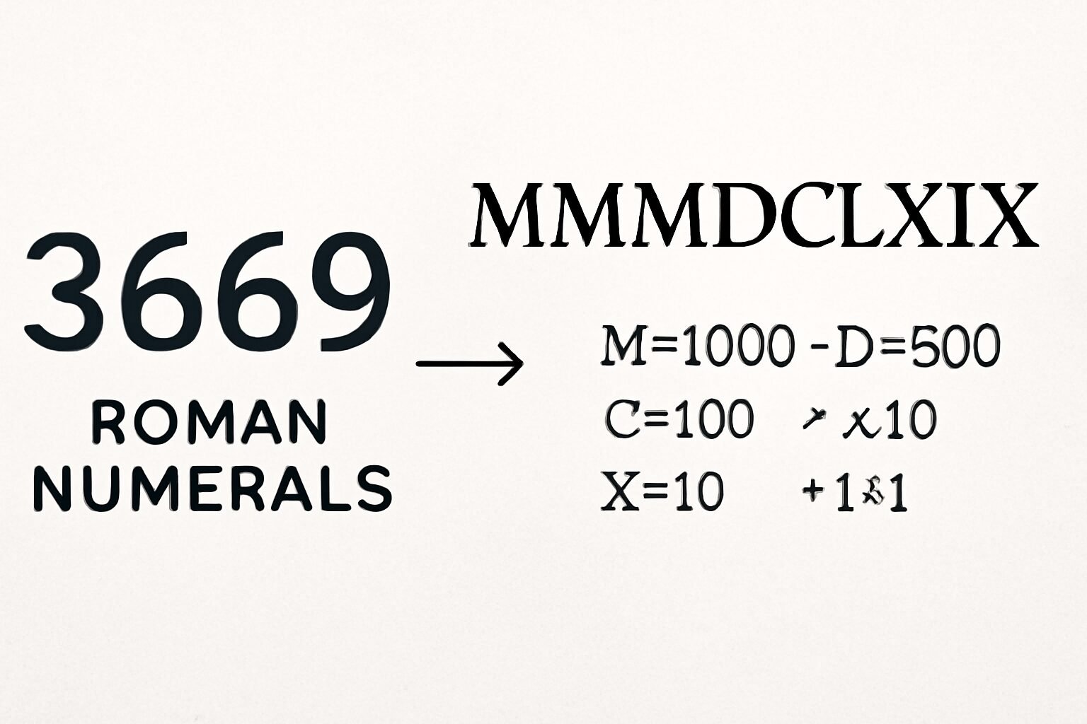 Roman Numerals: 3669