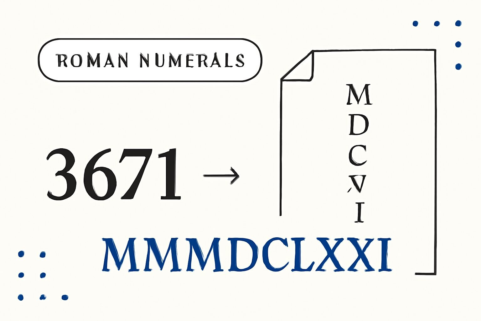 Roman Numerals: 3671