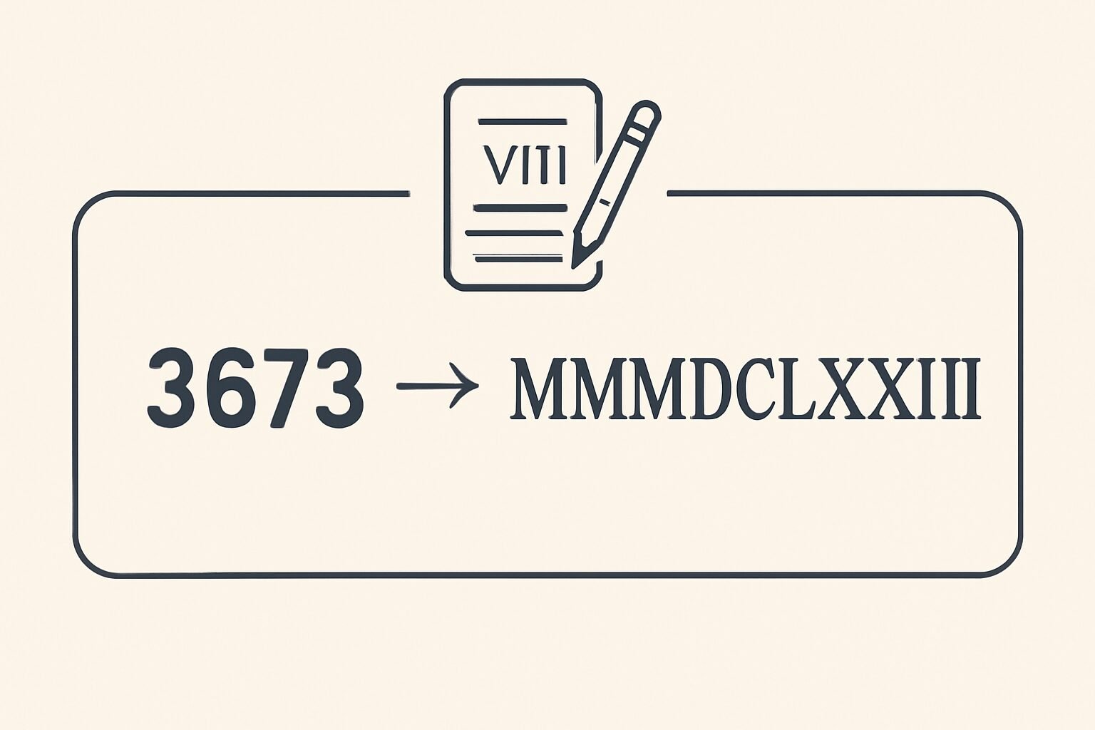 Roman Numerals: 3673