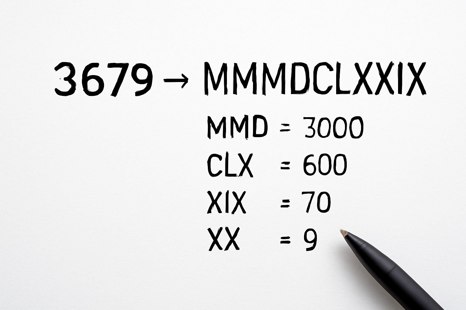 Roman Numerals: 3679