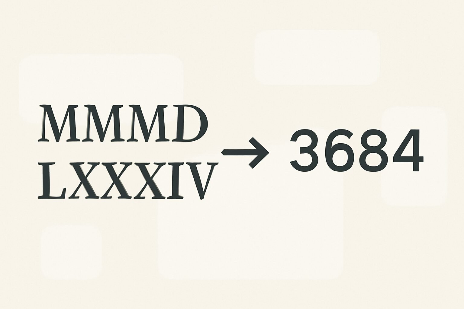Roman Numerals: 3684