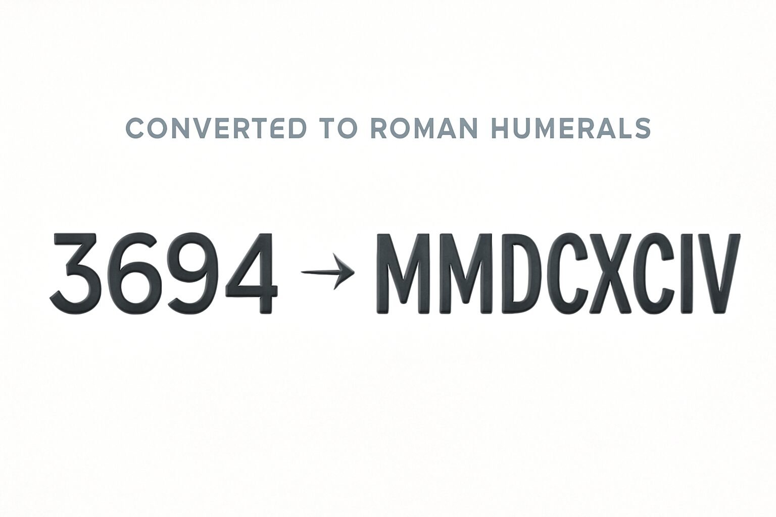 Roman Numerals: 3694