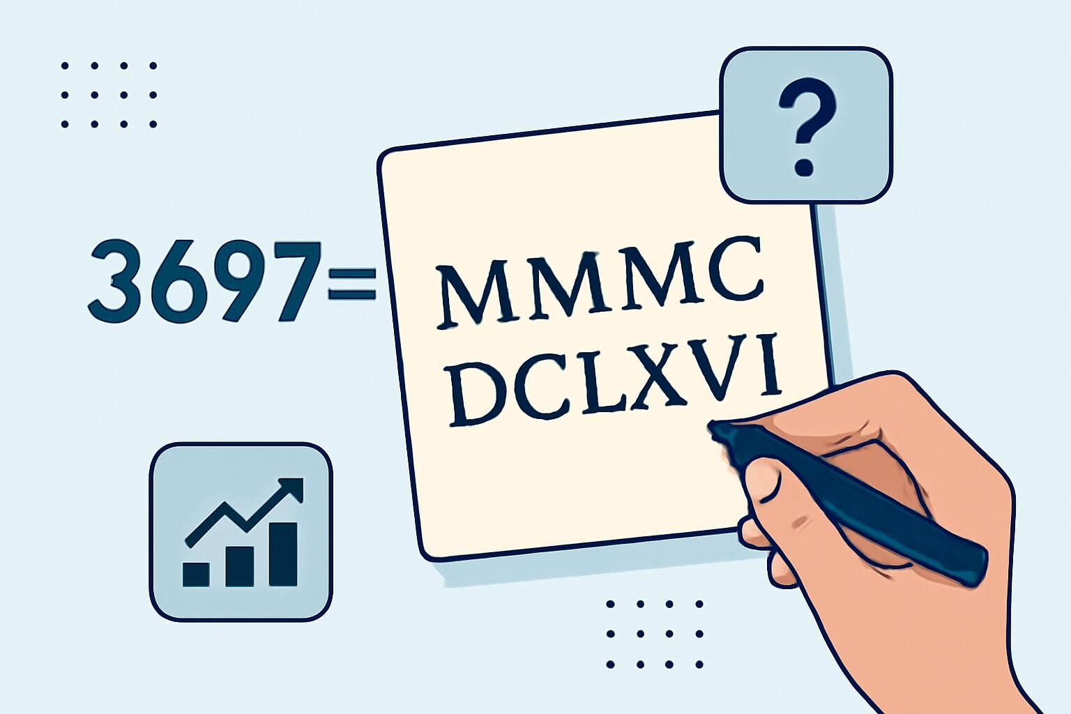 Roman Numerals: 3697