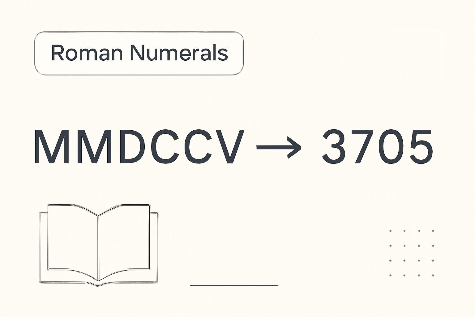 Roman Numerals: 3705