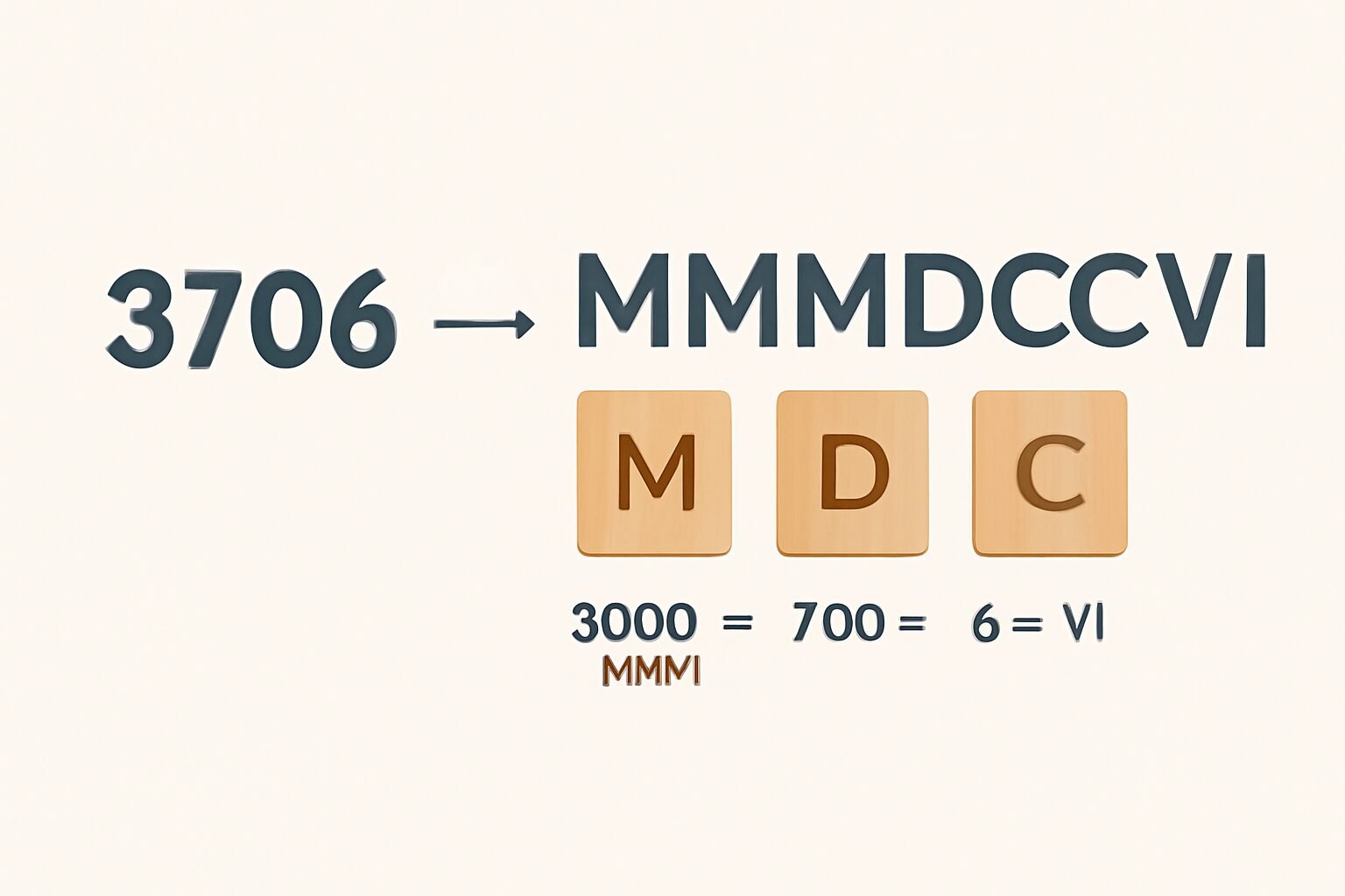 Roman Numerals: 3706