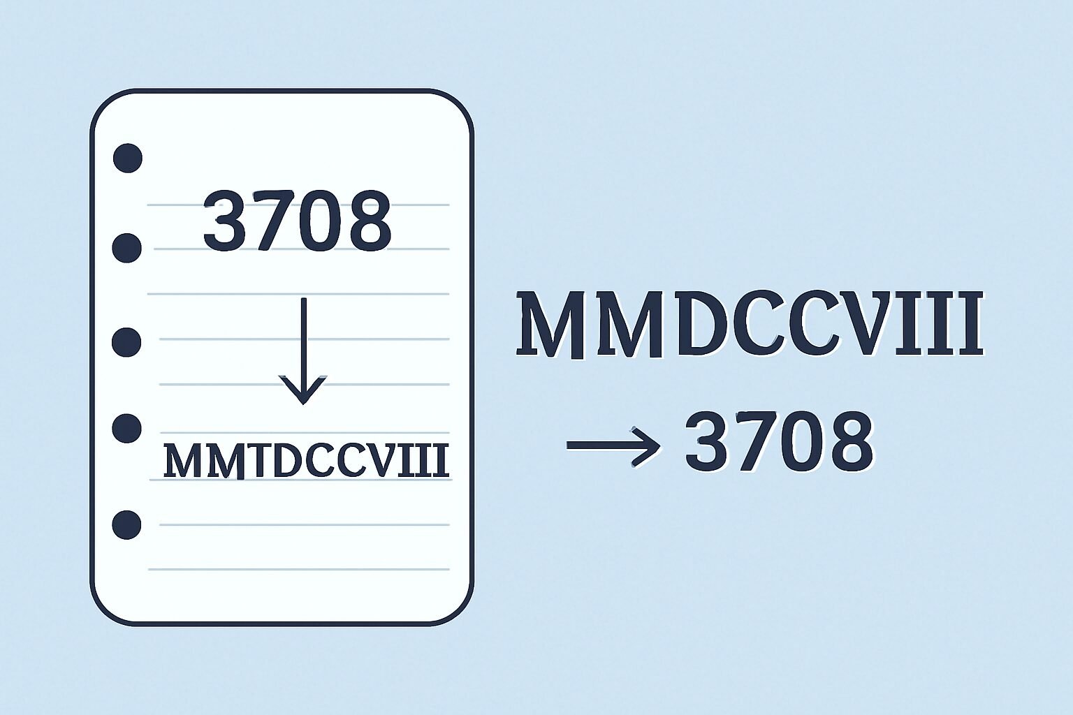 Roman Numerals: 3708