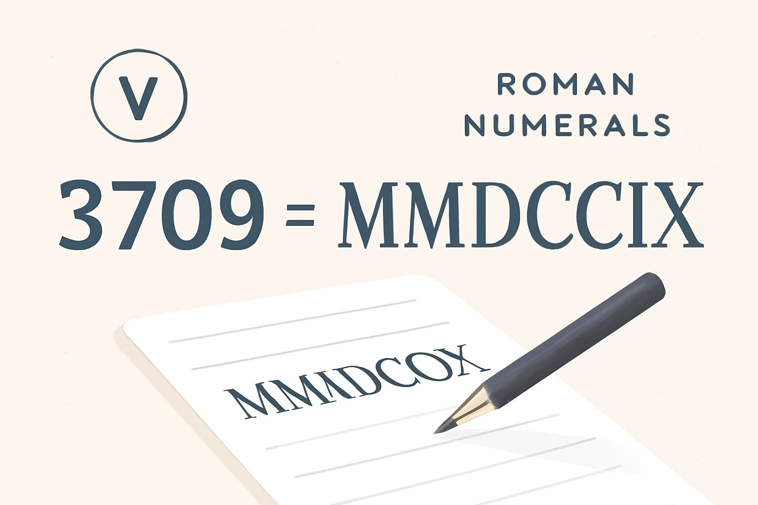 Roman Numerals: 3709