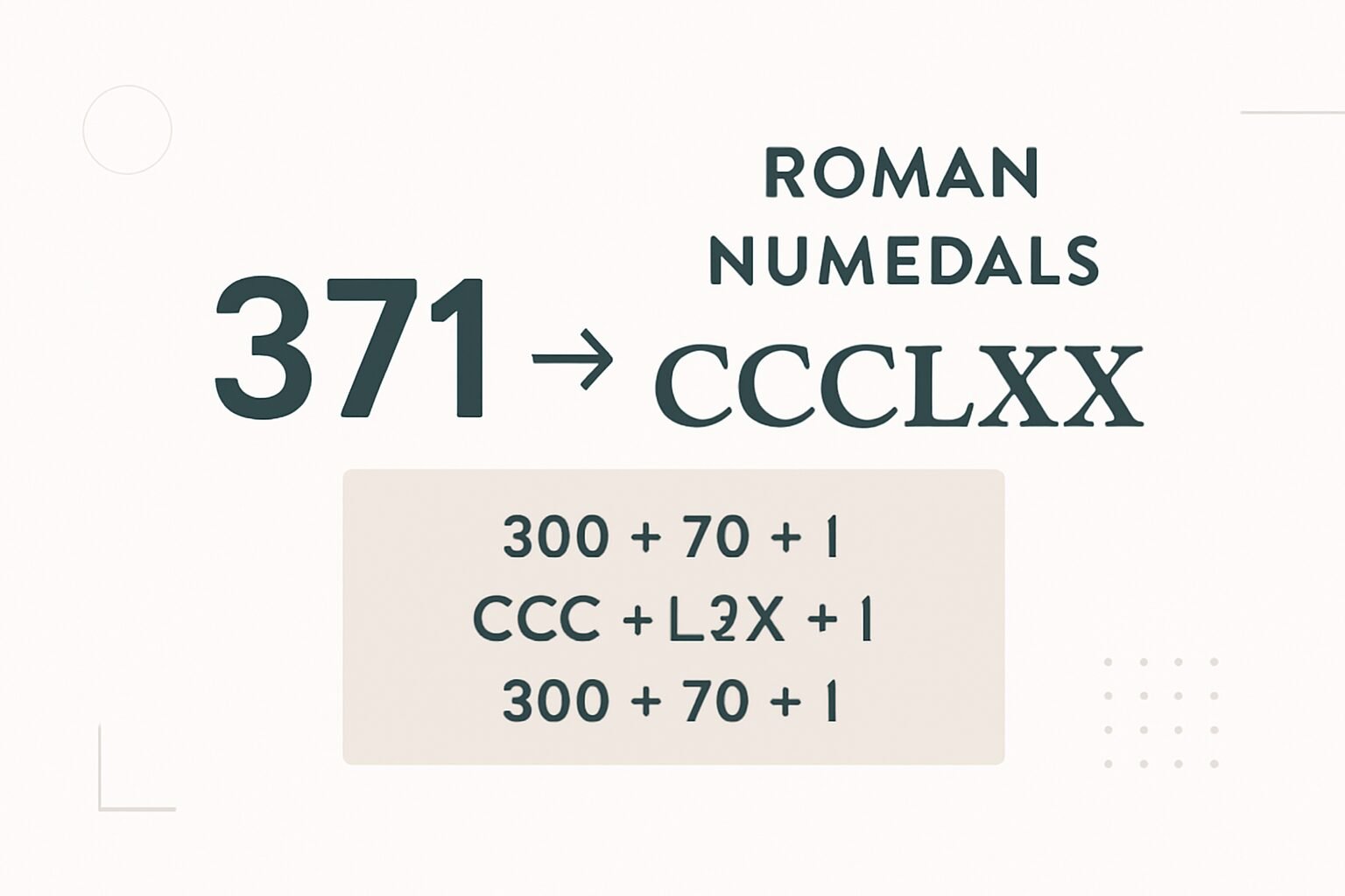 Roman Numerals: 371