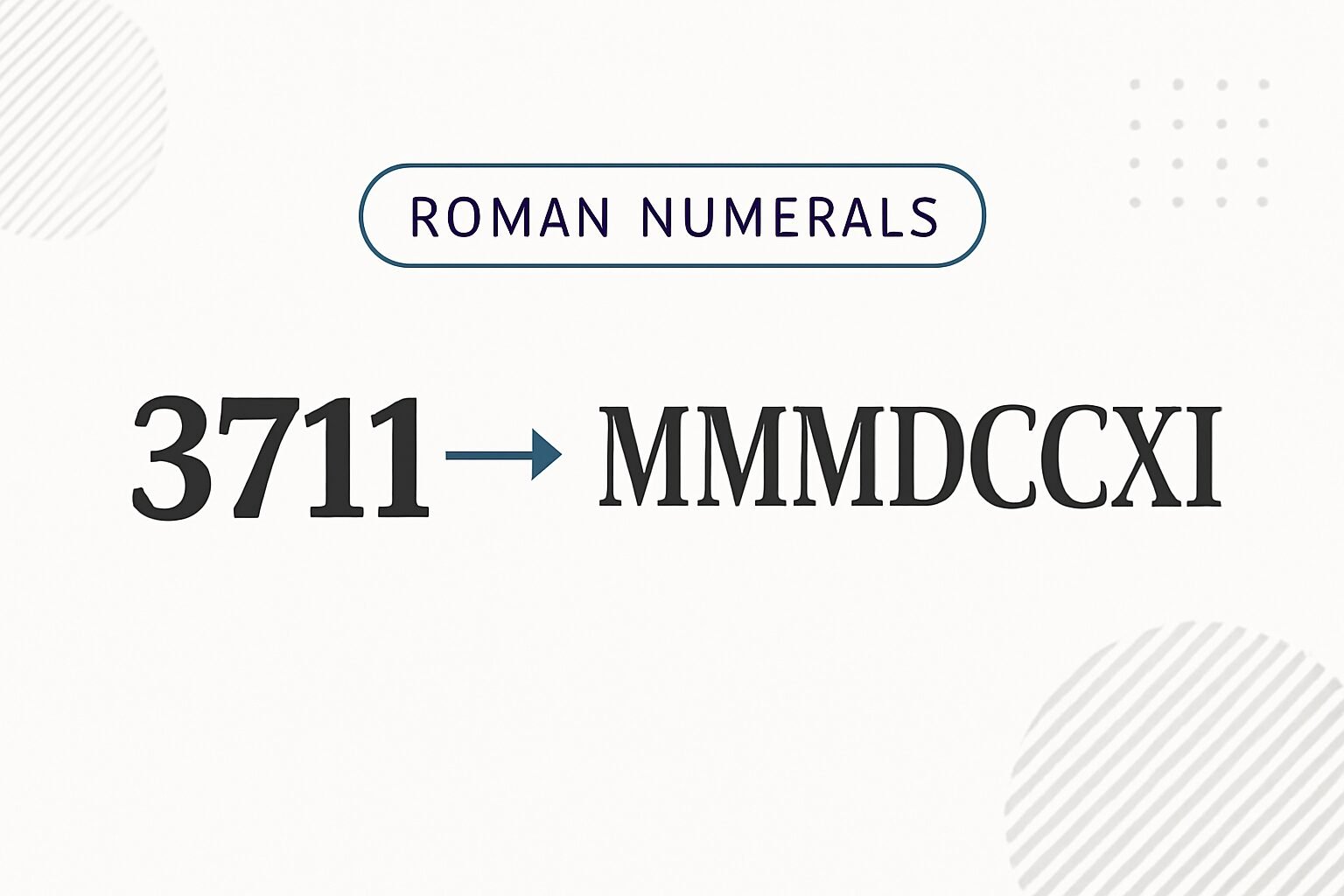 Roman Numerals: 3711
