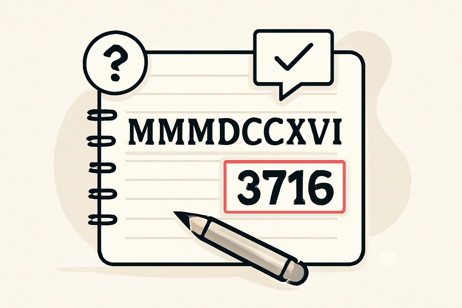Roman Numerals: 3716