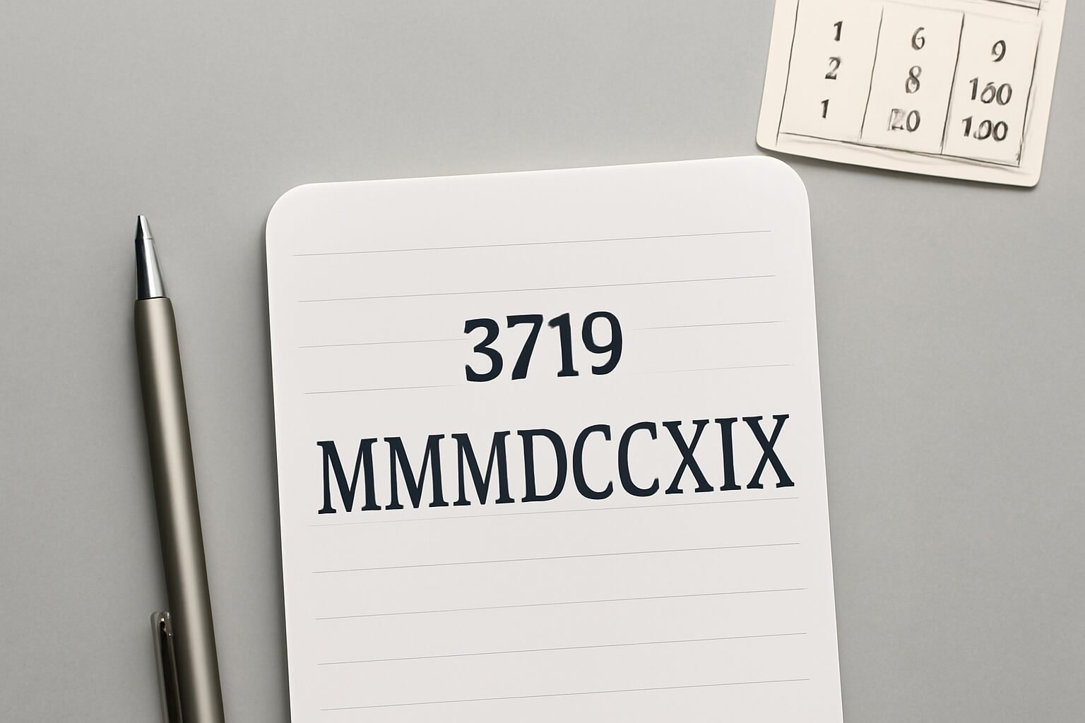 Roman Numerals: 3719