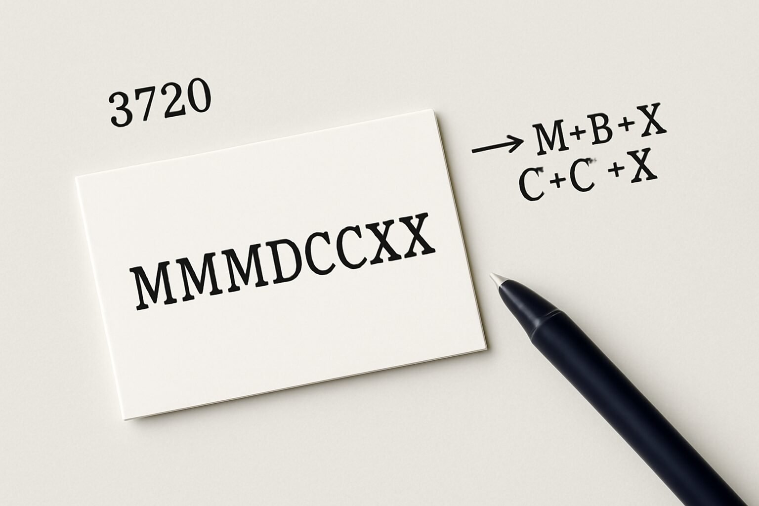 Roman Numerals: 3720