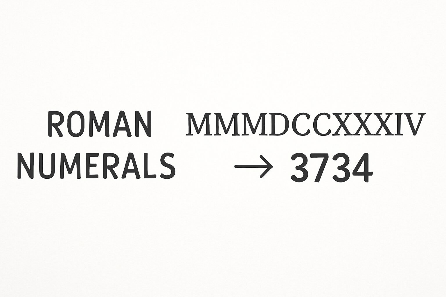 Roman Numerals: 3734