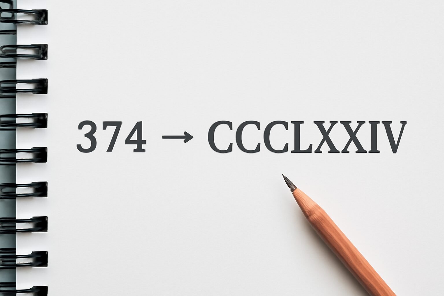 Roman Numerals: 374