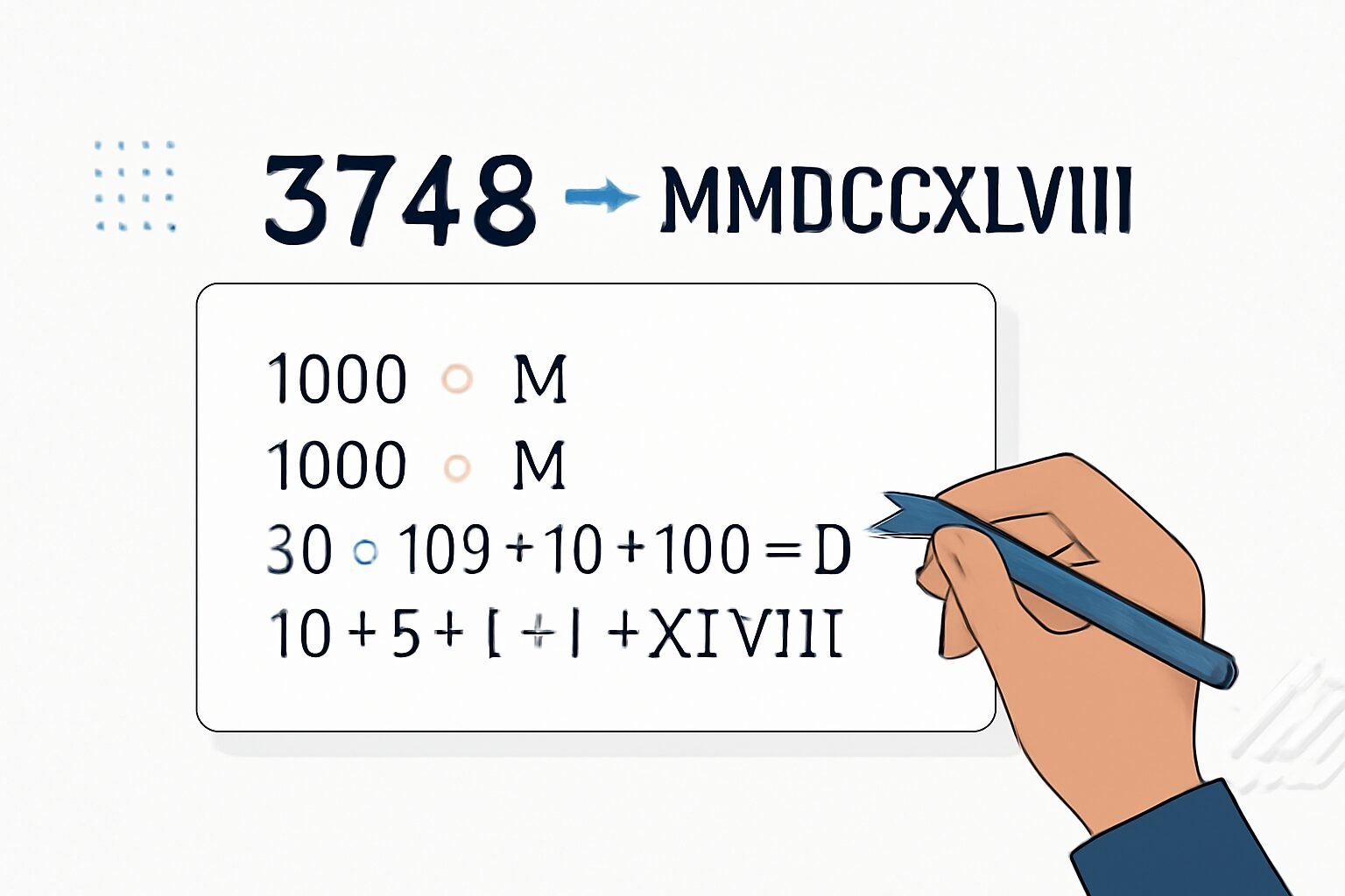 Roman Numerals: 3748