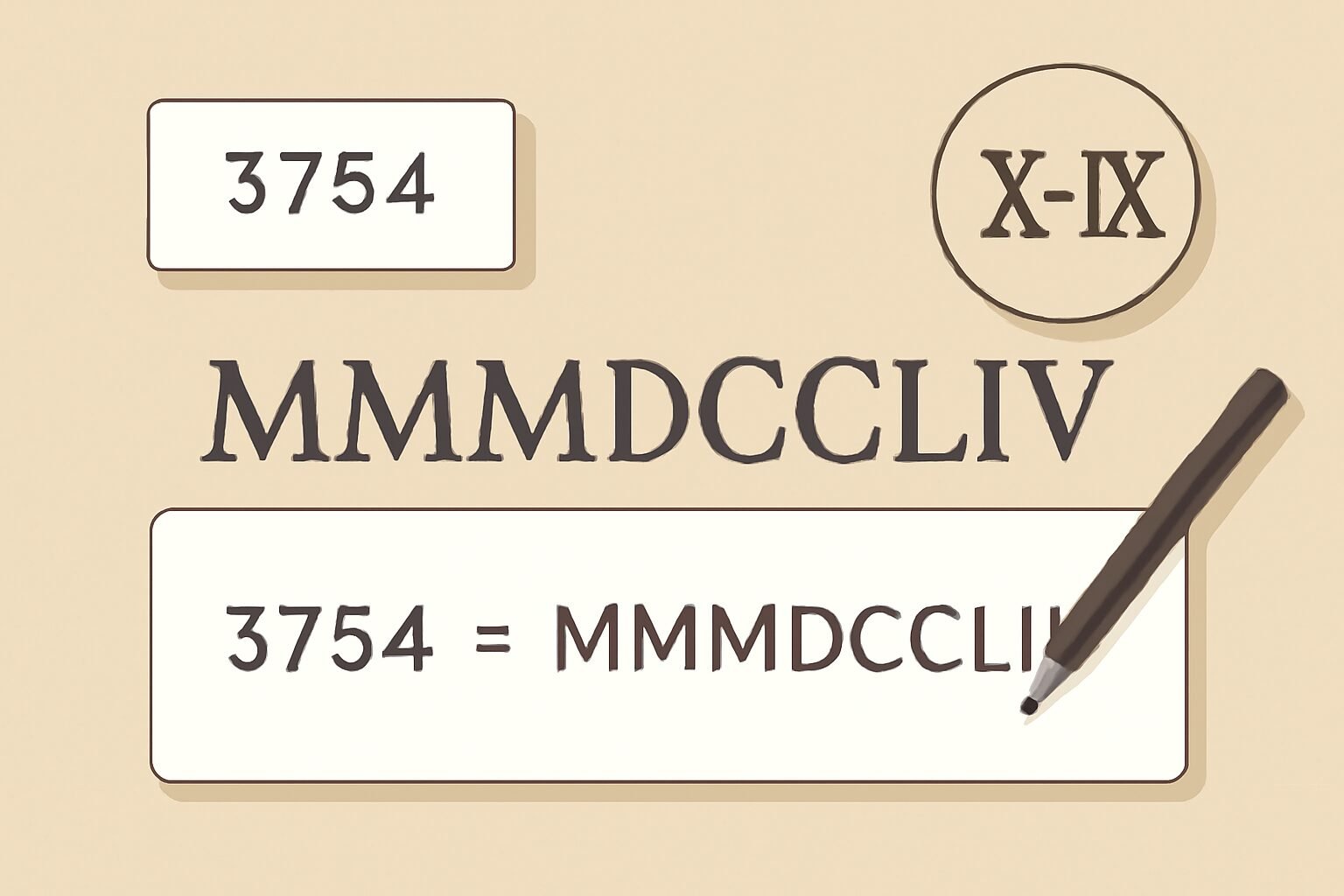 Roman Numerals: 3754