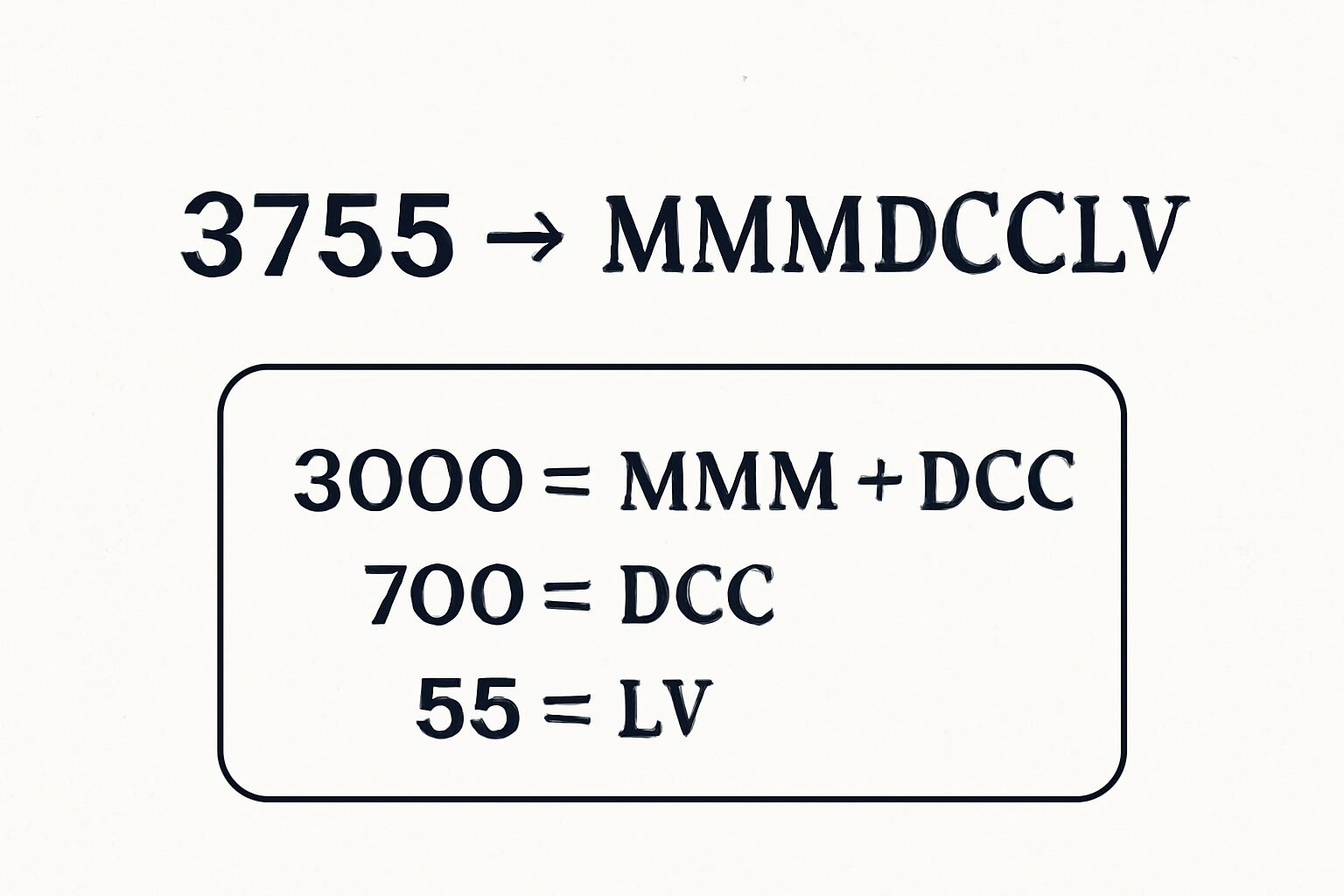 Roman Numerals: 3755