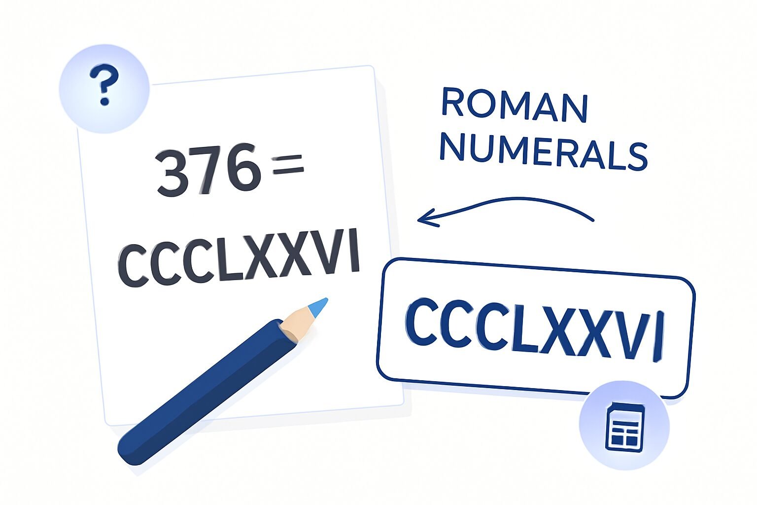 Roman Numerals: 376