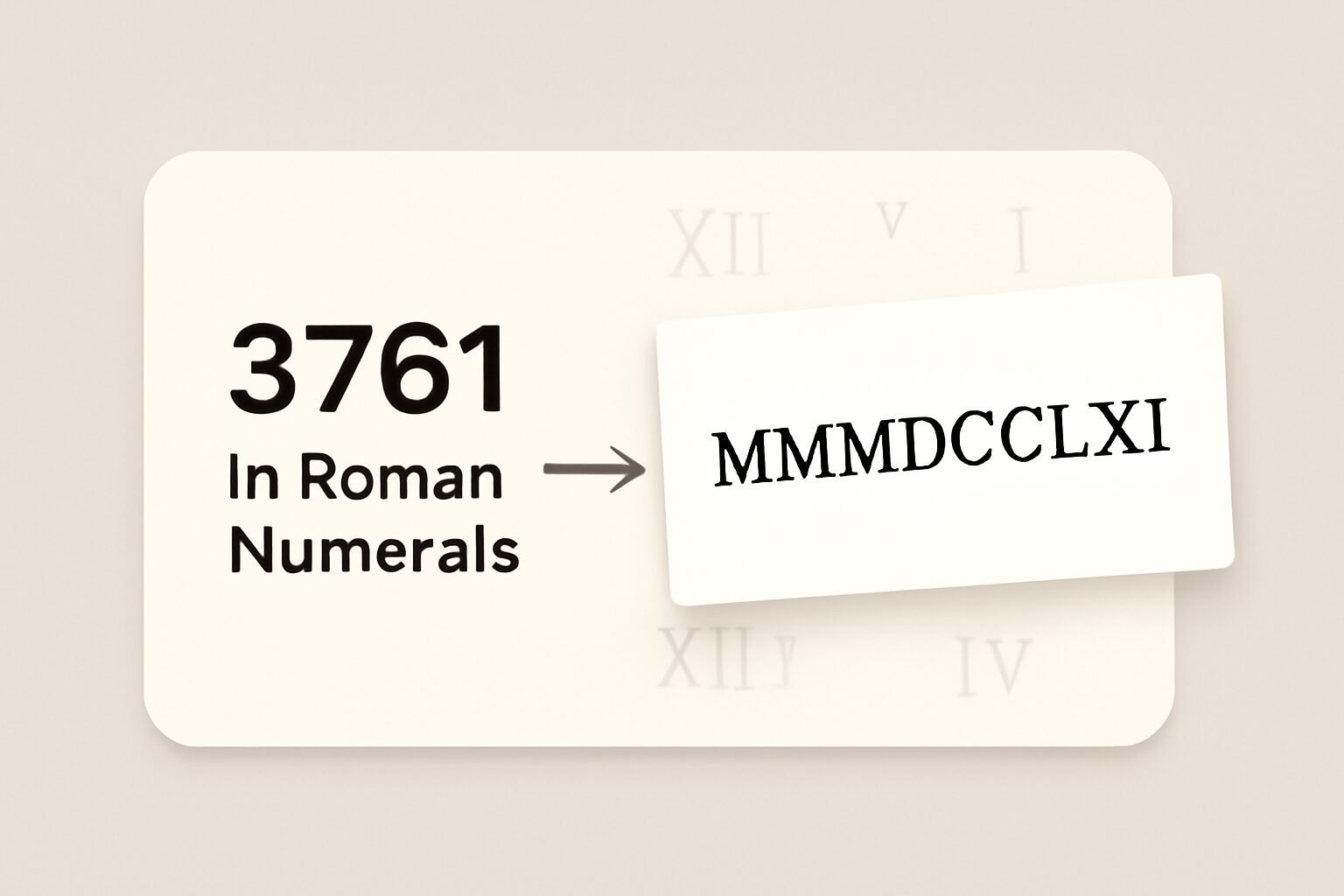 Roman Numerals: 3761