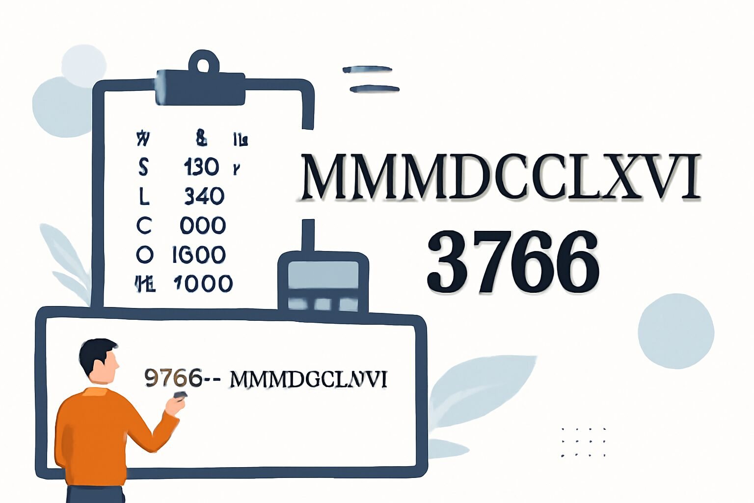 Roman Numerals: 3766