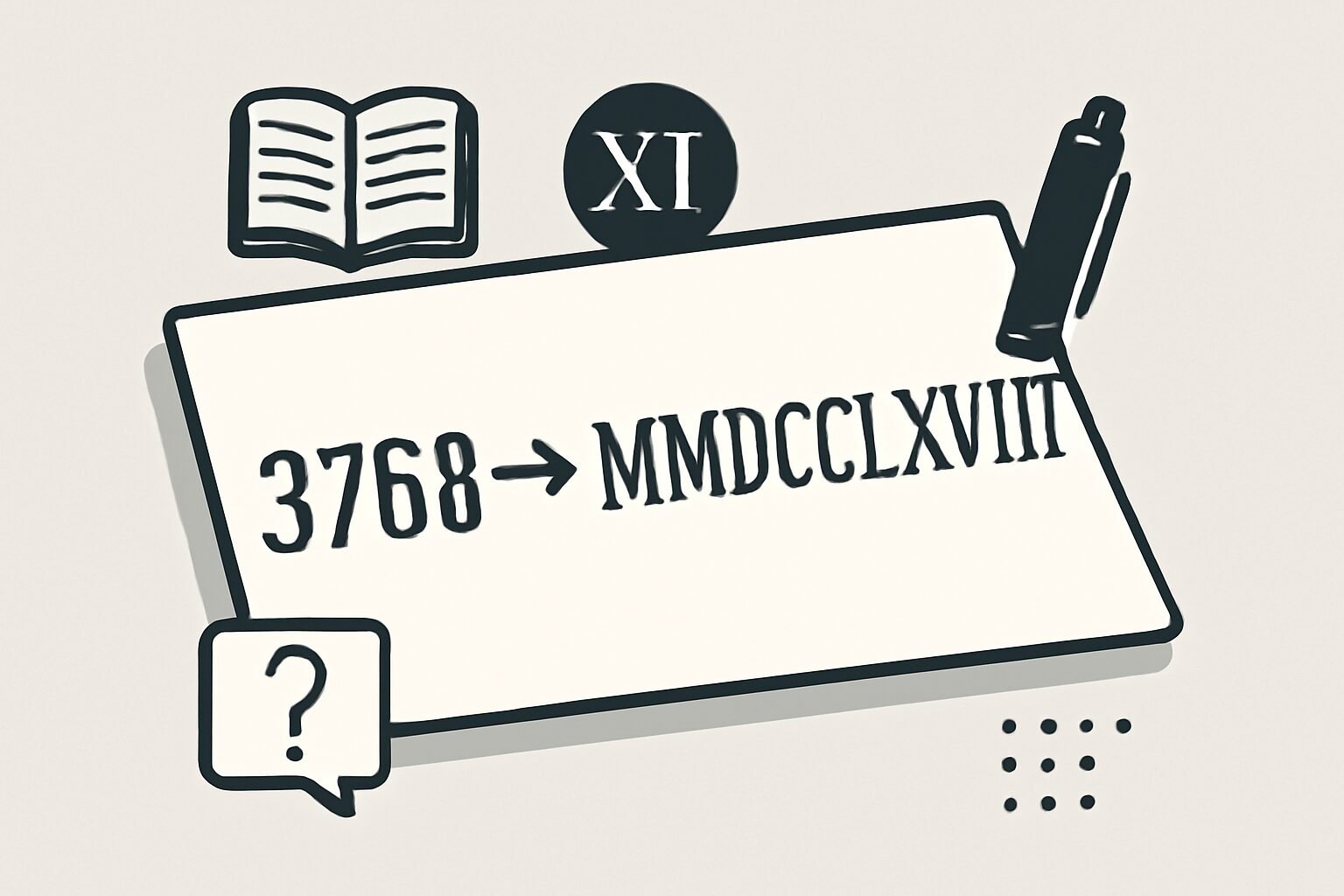 Roman Numerals: 3768