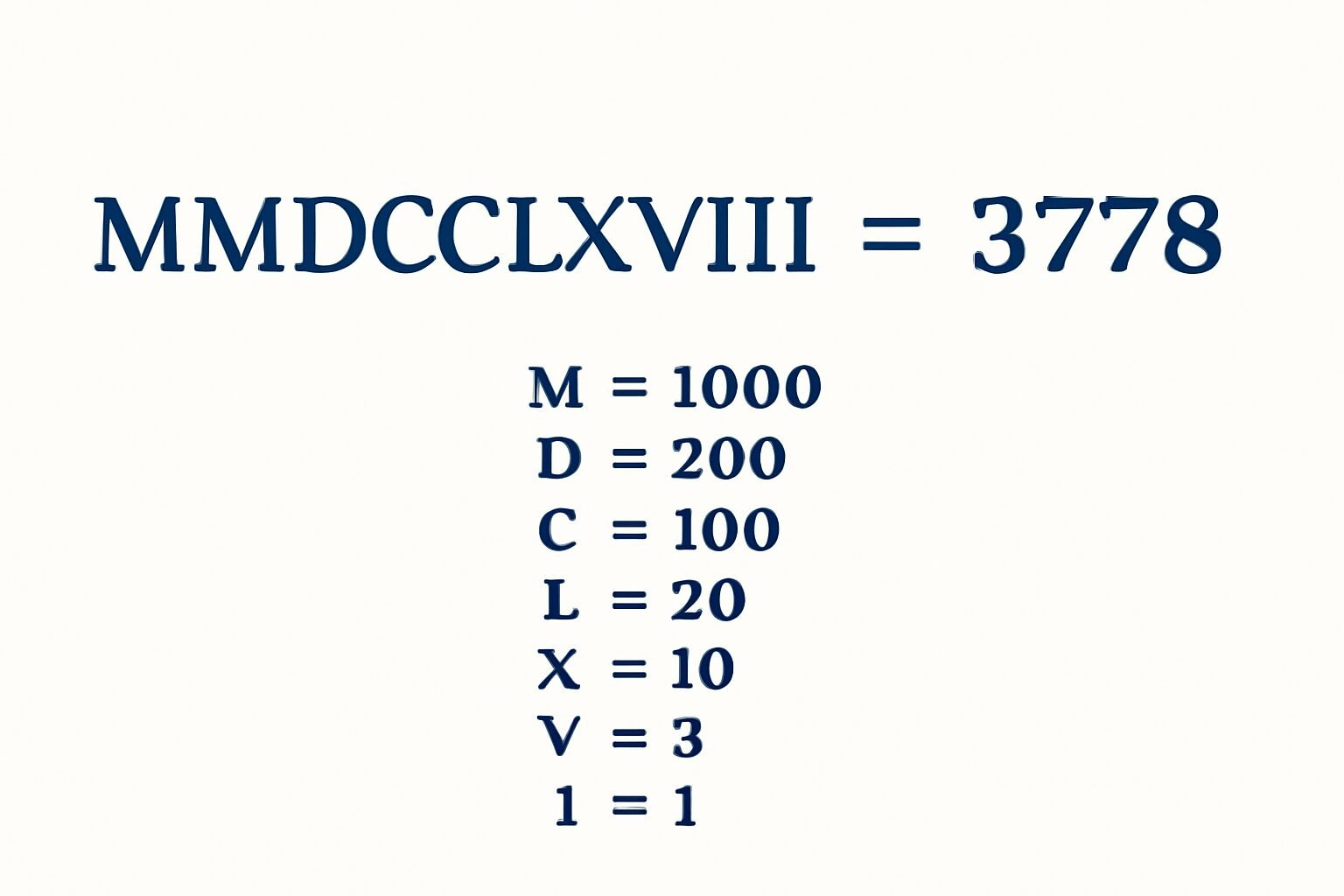Roman Numerals: 3778