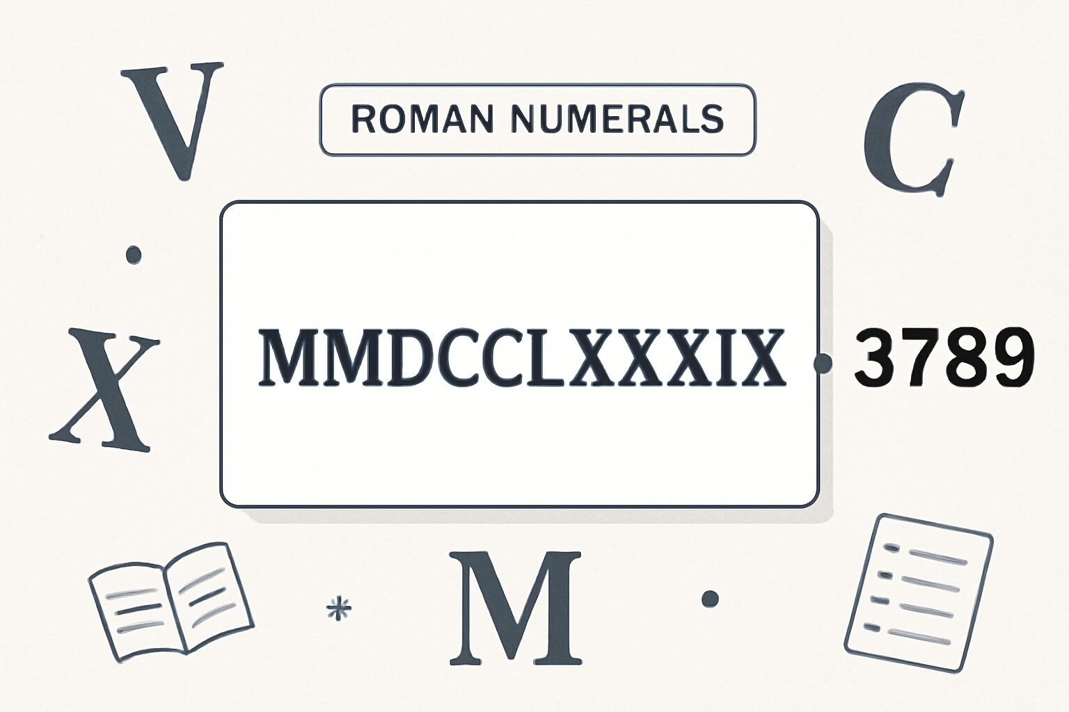 Roman Numerals: 3789