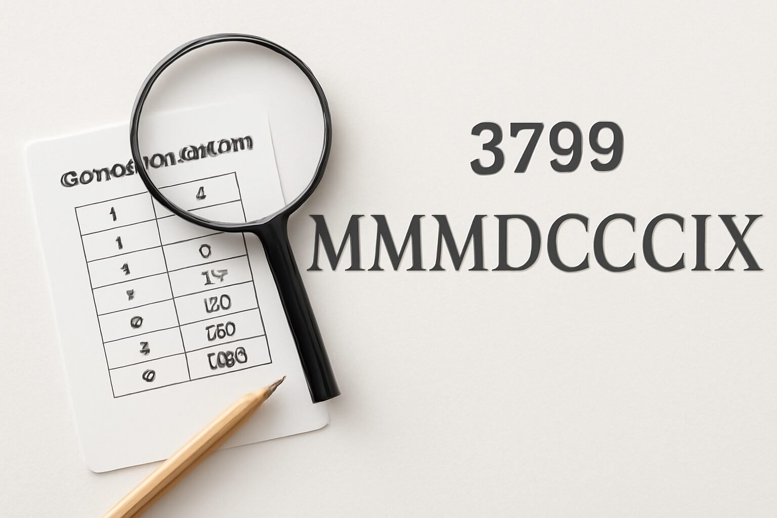 Roman Numerals: 3799