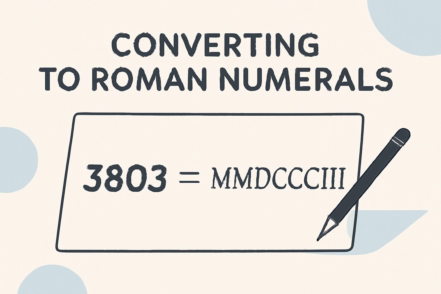 Roman Numerals: 3803