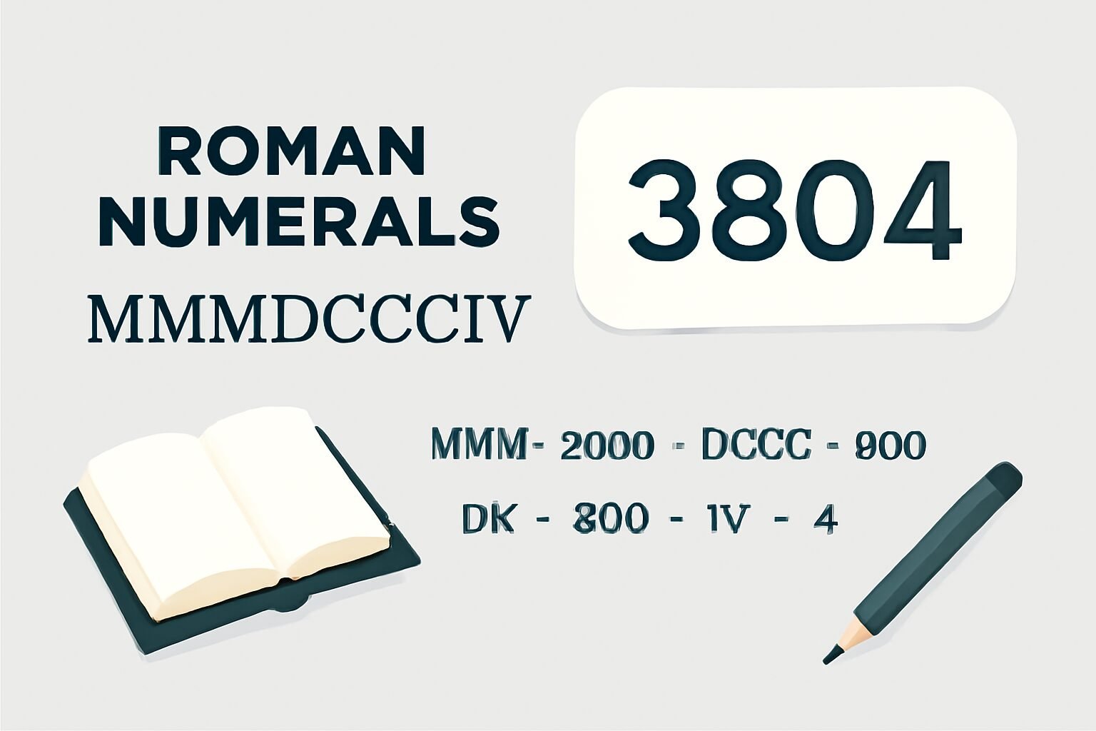 Roman Numerals: 3804