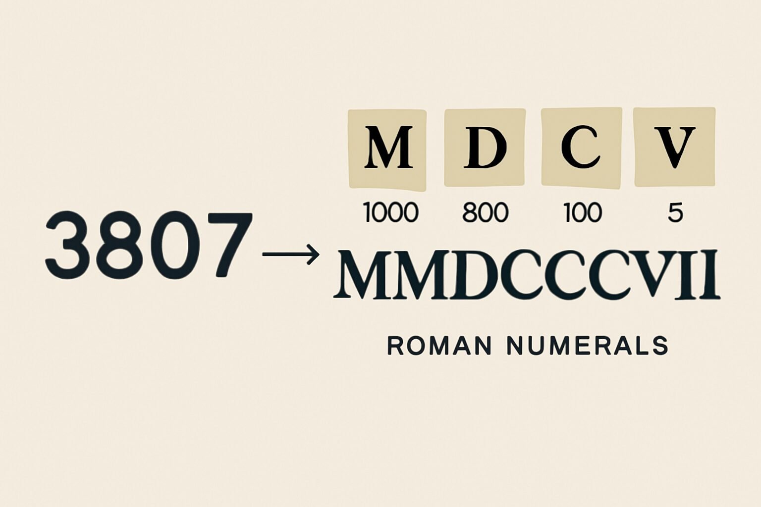 Roman Numerals: 3807
